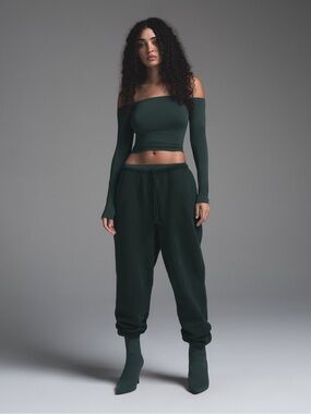 Skims Dark Green Women's Jogger Sweatpants